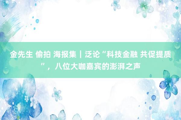 金先生 偷拍 海报集｜泛论“科技金融 共促提质”，八位大咖嘉宾的澎湃之声